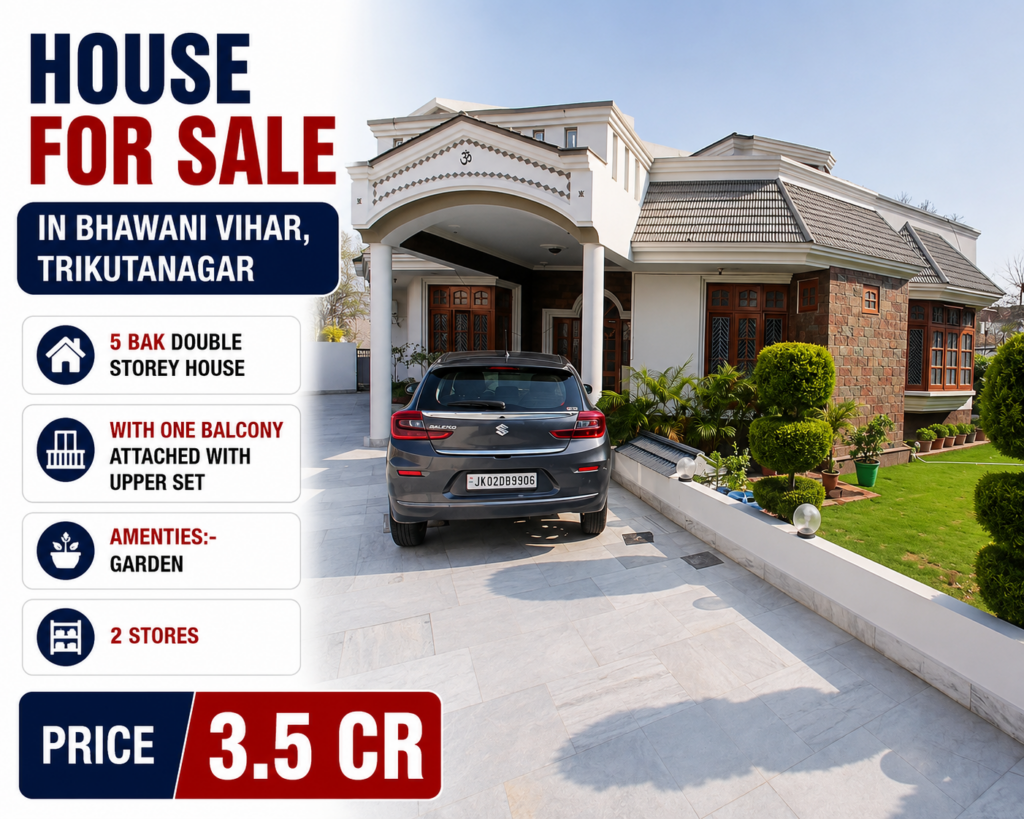 Double Storey House for Sale in Bhawani Vihar Trikuta Nagar Jammu